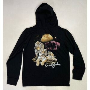 Busch Gardens Tiger Graphic Full Zip Hoodie Women Medium Black